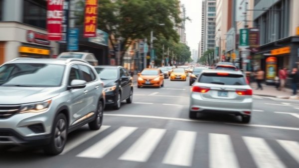 City street with moving cars illustrating time limits for filing a car accident claim.