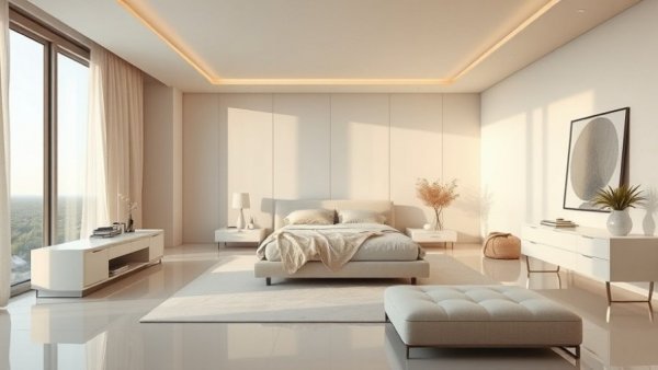 Modern cool bedroom design in Dubai with elegant decor.