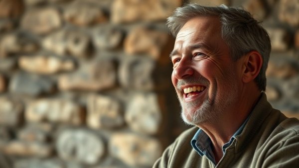 Local news interview with smiling middle-aged man in studio.