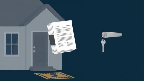New Jersey reverse mortgage legislation concept illustration with house and legal documents.