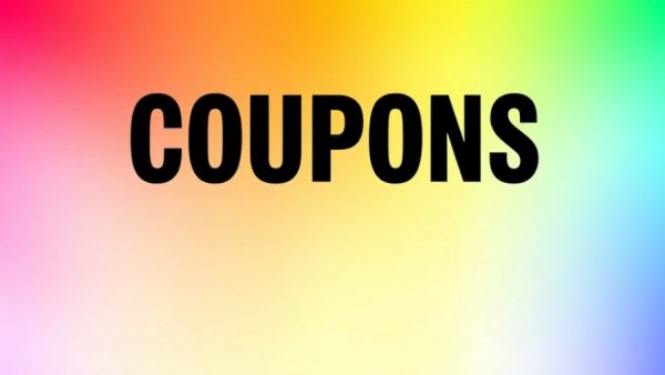 Colorful graphic design with 'COUPONS' text over rainbow gradient for Hulu Promo Codes