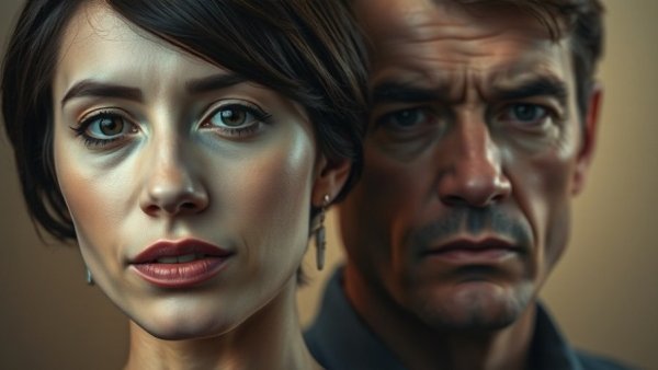 Prominent figures in celebrity news facing camera.