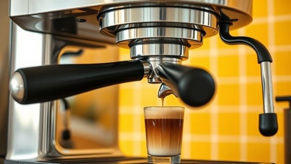 Ninja Luxe Cafe Premier Espresso Machine in action on yellow background