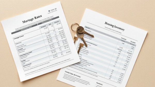 Mortgage rate sheet and housing inventory with keys, homes for sale in Macon.