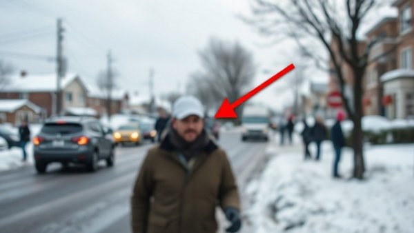 Blurry street scene with people in a snowy neighborhood; Renee Nicole Good shooting DHS video.
