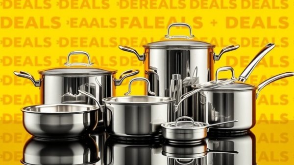 Stainless steel cookware highlighted in All-Clad Factory Seconds Sale.