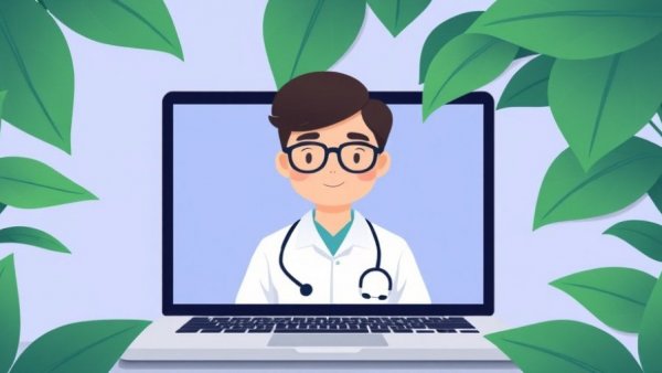 Virtual doctor illustration on OpenEvidence AI healthcare platform.