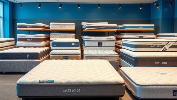 Variety of mattress types and layers in a modern setting for comparison.