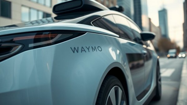 Waymo vehicle sensor detail emphasizing safety and technology.