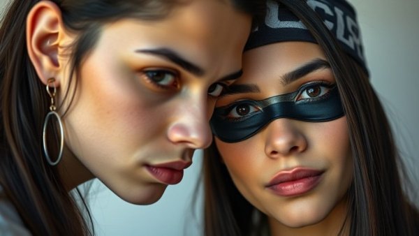 Close-up of two people in a celebrity news scene.