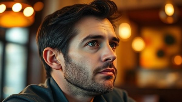 Celebrity health news: Thoughtful man with introspective expression.