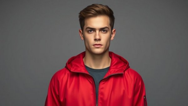 Concerned man in red jacket, Ray J heart condition.