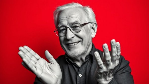 Nvidia H200 AI chips sale to China, elderly man in pop art style clapping.