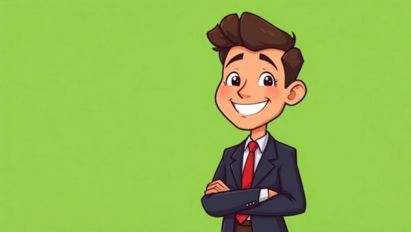 Cartoon illustration of a business professional, homes for sale in Macon.