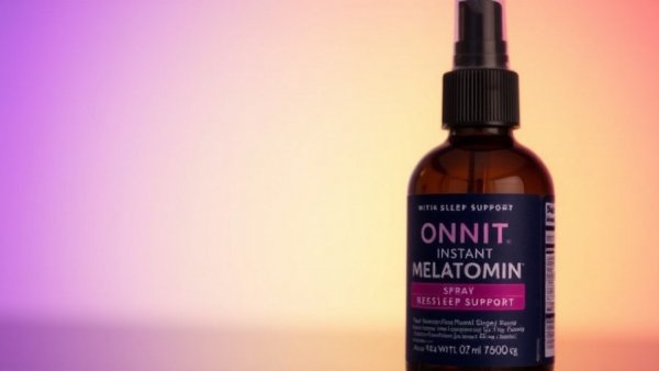 Onnit Instant Melatonin Spray with vibrant gradient background.