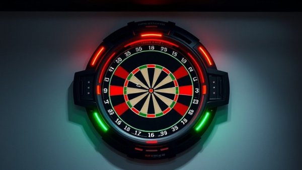 Futuristic Target Darts Omni Auto Scoring System with circular design.