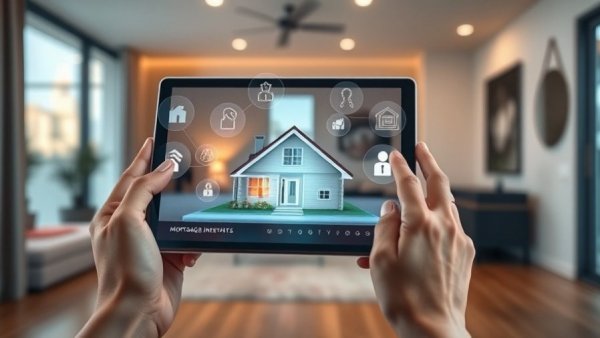 Digital tablet with house and security icons illustrating mortgage incentives.