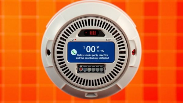 Battery-powered smart smoke detector with smartphone alert.