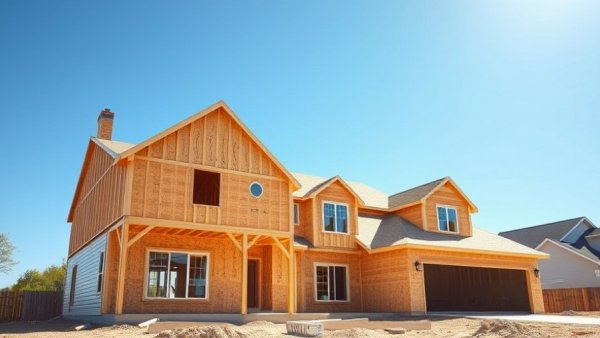 Building a House Guide: partially constructed house under blue sky.