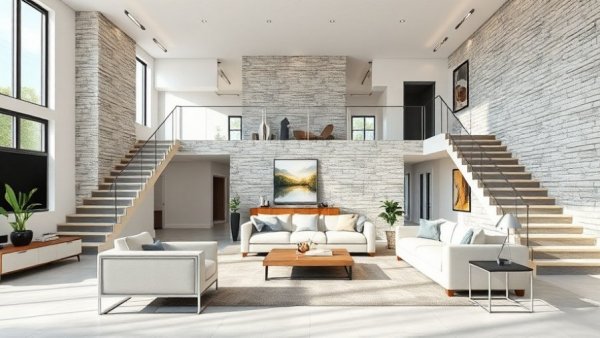 Modern living room showcasing inexpensive staging tips.