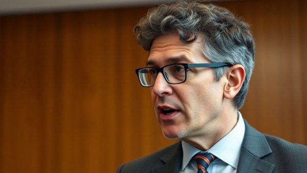 Business professional discussing DoD supply-chain risk designation, engaging speech.