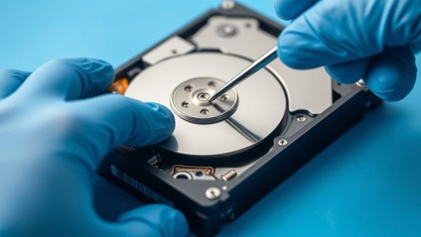 Repairing a hard drive with tools, related to buying used or refurbished electronics.