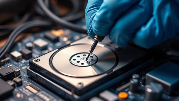 Technician repairing electronics, buying used or refurbished electronics.