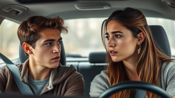 Couples discussing serious topic amid domestic allegations.