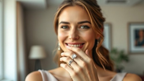 Elegant woman with diamond ring sparking Tom Holland Zendaya wedding rumors.