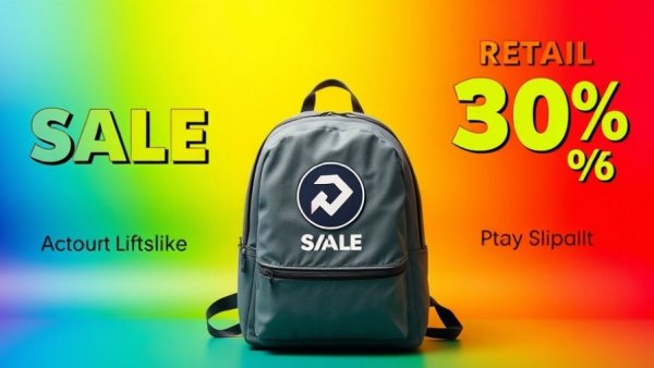 Sleek grey backpack on vibrant sale-themed background - REI Member Days Sale 2026.