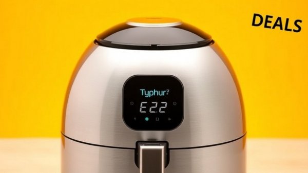 Typhur Dome 2 air fryer displayed on vibrant 'DEALS' background.
