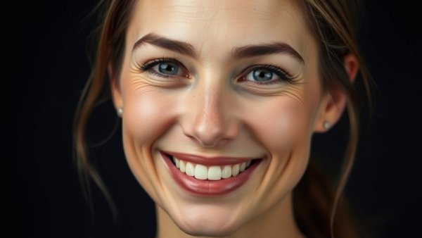 Portrait of a smiling woman promoting domestic violence awareness.