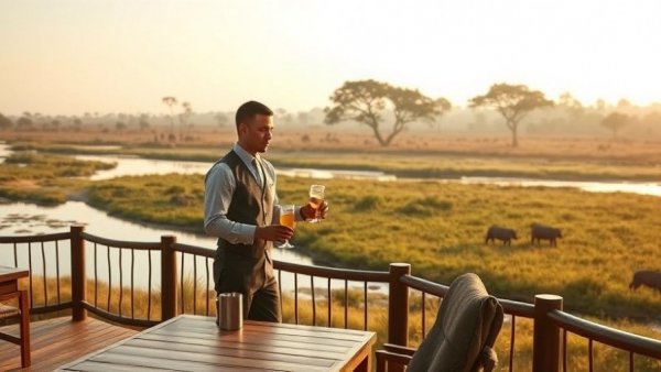 andBeyond Grumeti Serengeti River Lodge scenic outdoor dining.