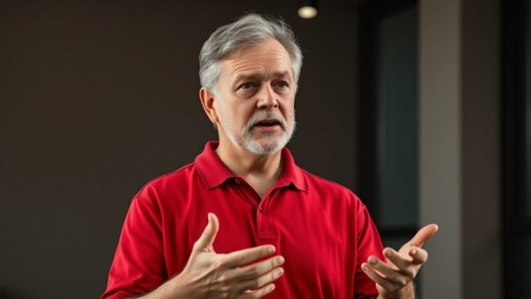 Macon news interview with middle-aged man in studio.