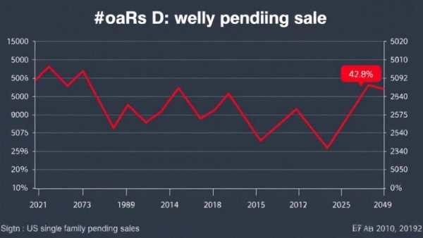 Weekly pending sales chart for US single family homes showing sales trends for Macon housing market.