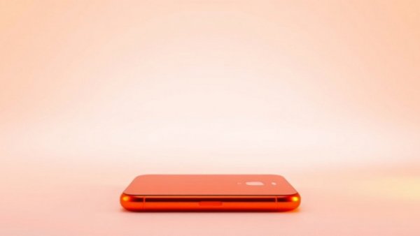 Modern orange iPhone showcasing camera design, highlighting repairability.