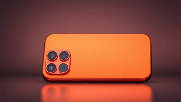 Innovative orange iPhone design highlighting repairability score.