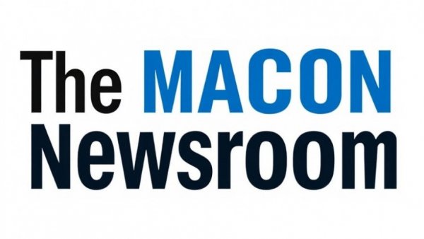 Text logo 'The Macon Newsroom' for local news branding