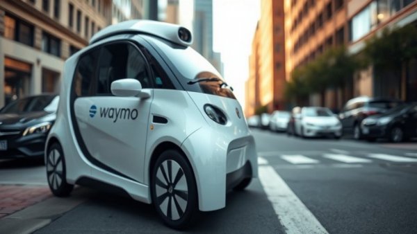 Waymo branded autonomous car, part of robotaxi service in London.