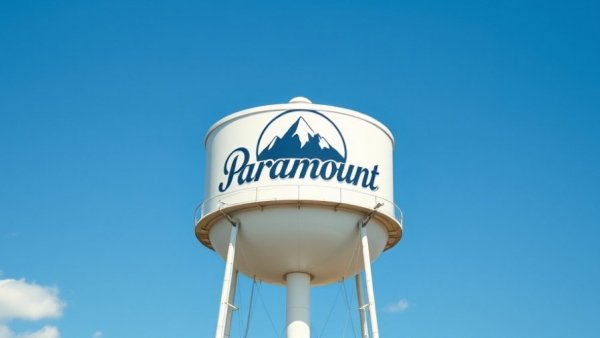 Paramount water tower under blue sky
