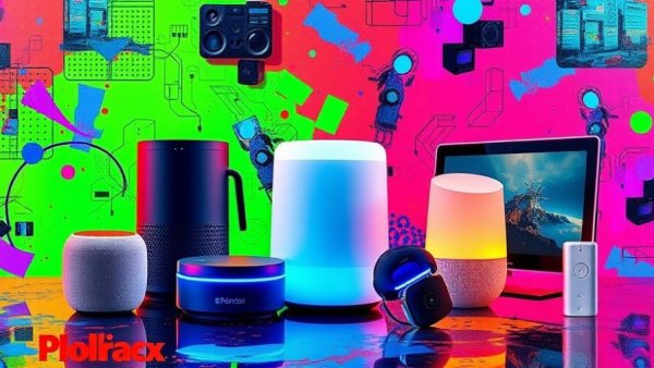 Smart home devices enhance curb appeal with vibrant background.