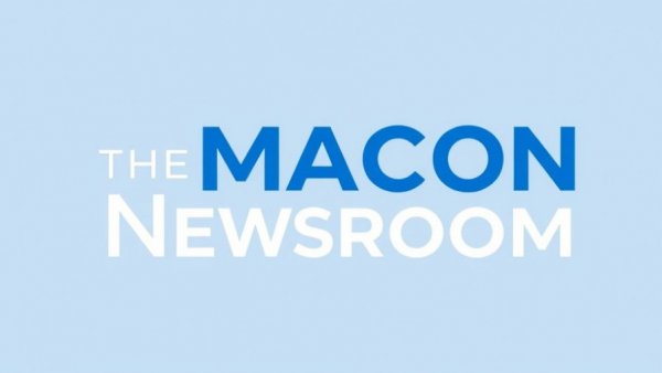 The Macon Newsroom logo in blue and black, showcasing news branding.