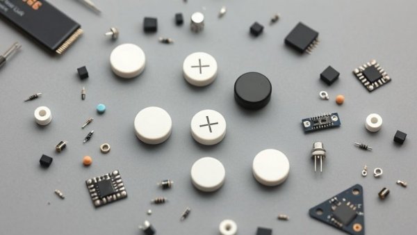 Collection of DIY smart buttons on gray background.