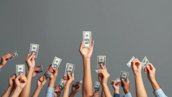 Hands exchanging money symbolizing AI commerce marketplace.