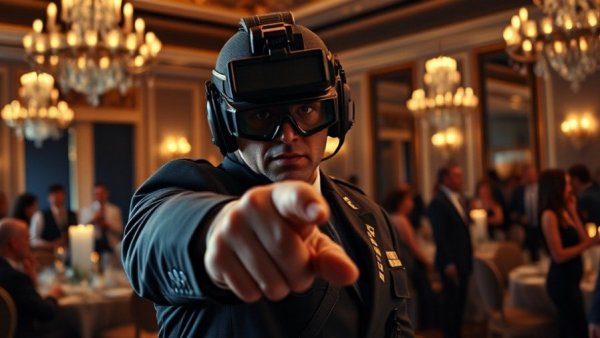 Tactical officer directing at White House dinner after shooting.