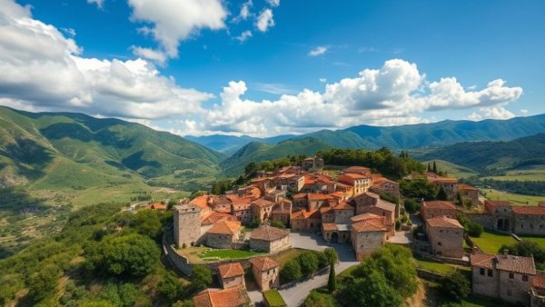 Choosing your location in the Balearic Islands: Scenic village view.
