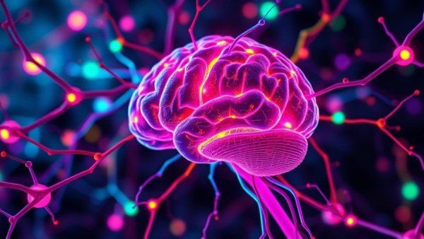 Futuristic neural implant concept visualizing brain activity for depression treatment