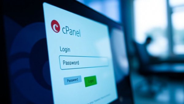 cPanel login interface emphasizing user credentials entry.