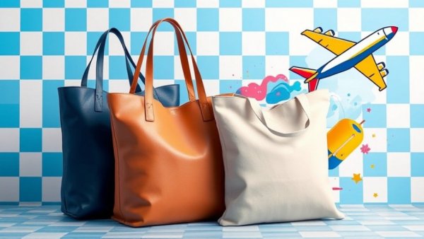 Modern tote bags with airplane design, best travel tote bags
