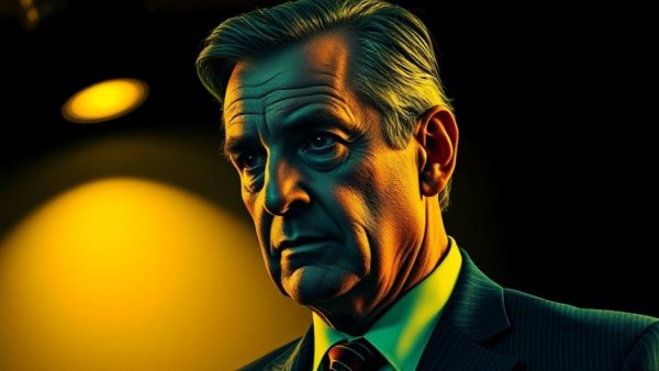 Trump AI Regulation Shift: Colorized portrait of a mature man in suit